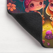 Levendig schattige elven spelen onder paddenstoele muismat (Hoek)