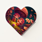 Levendig schattige elven spelen onder paddenstoele notitieboek (Achterkant)