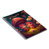 Levendig schattige elven spelen onder paddenstoele notitieboek (Rechterzijde)