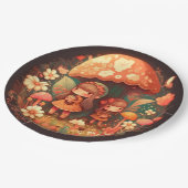 Levendig schattige elven spelen onder paddenstoele papieren bordje (Gekanteld)