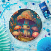 Levendig schattige elven spelen onder paddenstoele papieren bordje (Feest)