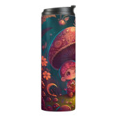 Levendig schattige elven spelen onder paddenstoele thermosbeker (Gedraaid links)