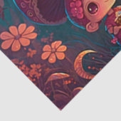 Levendig schattige elven spelen onder paddenstoele tissuepapier (Detail)