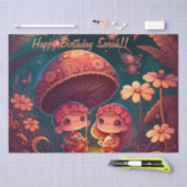 Levendig schattige elven spelen onder paddenstoele tissuepapier (Craft)