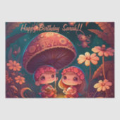 Levendig schattige elven spelen onder paddenstoele tissuepapier (Voorkant)