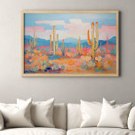 Levendig schilderij Cactus Desert Westerne kunst Poster<br><div class="desc">Breng de woestijngeest in je ruimte met dit levendige poster voor cactus-kunst. Met gedurfde kleuren en Westerne charme legt het de ruige schoonheid van woestijnlandschappen vast,  waardoor het een opvallende aanvulling is op elke kamer die op zoek is naar een vleugje van het Wilde Westen.</div>