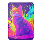Levendig schilderij van kat in vlammen opgegaan badmat (Voorkant Verticaal)