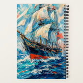 Levendig Schilderij van Zeilschip Impressionistisc Notitieboek (Achterkant)