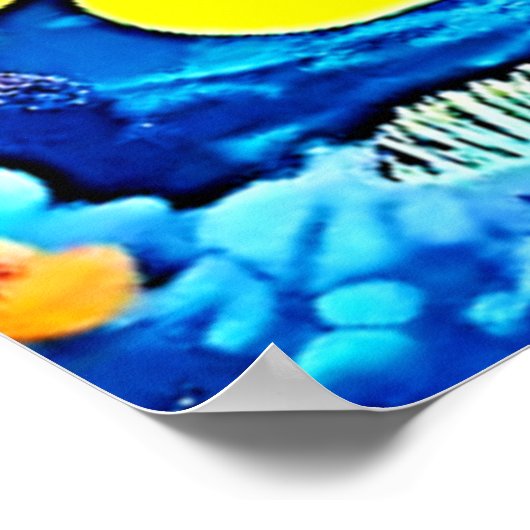 Levendig Schildpad Reef Leven Poster (Hoek)