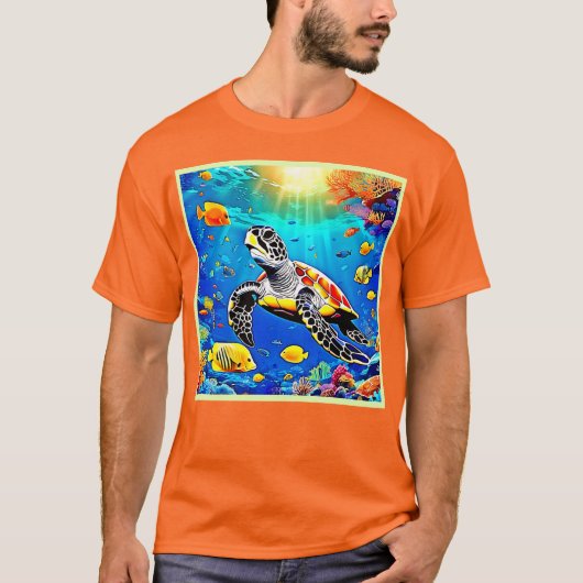 Levendig Schildpad Reef Leven T-shirt (Voorkant)