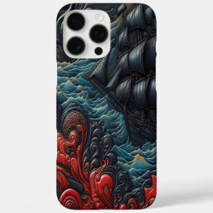 Levendig schip in wervelende golven iPhone 16 pro max hoesje