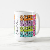 Levendig Senior Jaar Viering Koffiemok (Voorkant rechts)