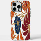 Levendig Sinaasappel Boho Floral iPhone Case (Achterkant)