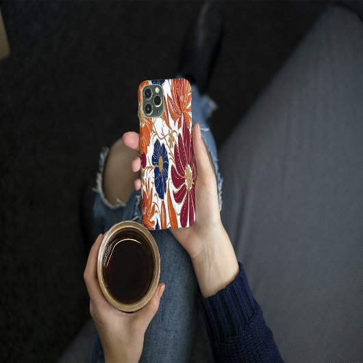 Levendig Sinaasappel Boho Floral iPhone Case