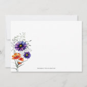 Levendig Sinaasappel en Paarse Wildflower Baby sho Kaart (Achterkant)