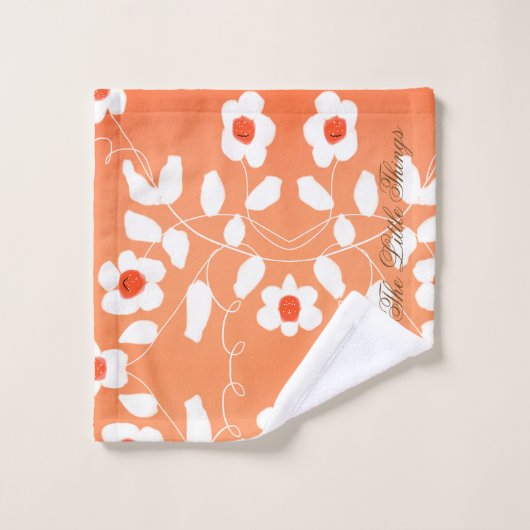 Levendig Sinaasappel en perzik Bad Handdoek (Wasdoekje)