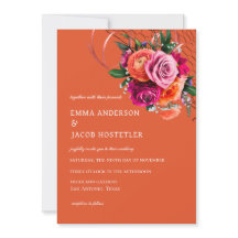 Levendig Sinaasappel en roze rozenbloem