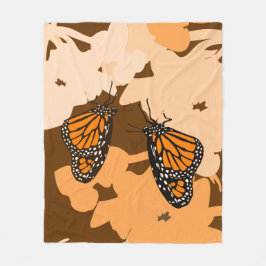 Levendig Sinaasappel Feeding Monarch Butterfly Pai Fleece Deken