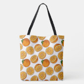 Levendig Sinaasappel Fruit Citrus Pop Naadloos Pat Tote Bag (Achterkant)
