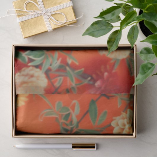 Levendig Sinaasappel geel bloemkooi Pet Tissuepapier (Geschenk)