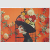 Levendig Sinaasappel geel bloemkooi Pet Tissuepapier (Voorkant)