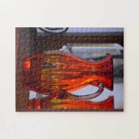 Levendig Sinaasappel Glazen Vaas Pitcher Fotografi Legpuzzel (Horizontaal)