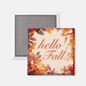 Levendig Sinaasappel hallo Herfst Herfstbladeren Magneet (Voorkant / Achterkant)