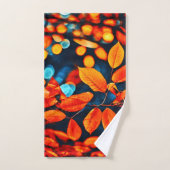 Levendig Sinaasappel laat kunst achter Bad Handdoek (Handdoek)