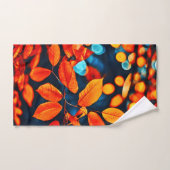 Levendig Sinaasappel laat kunst achter Bad Handdoek (Handdoek)