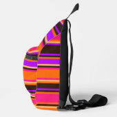 Levendig Sinaasappel, magenta en Paarse gestreepte Sling Bag (Rechts)