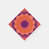 Levendig Sinaasappel met Paarse bloemencaleidoscoo Servet (Hoek)