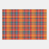 Levendig Sinaasappel, rood & blauw Plaid Inpakpapier Vel (Voorkant 3)
