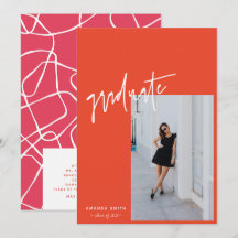 Levendig Sinaasappel Roze Trendy Script Foto Afstu