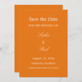 Levendig Sinaasappel Sla de datum op Save The Date (Voorkant / Achterkant)