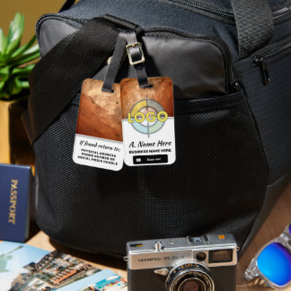 Levendig Sinaasappel Stone Logo Bold Custom Brandi Bagagelabel