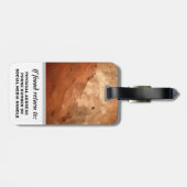 Levendig Sinaasappel Stone Logo Bold Custom Brandi Bagagelabel (Achterkant horizontaal)