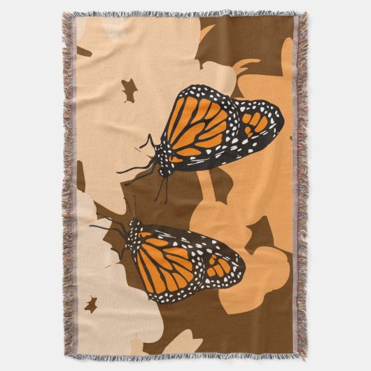 Levendig Sinaasappel voeden Monarch Butterfly Patt Deken (Voorkant Verticaal)