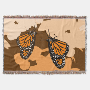 Levendig Sinaasappel voeden Monarch Butterfly Patt Deken