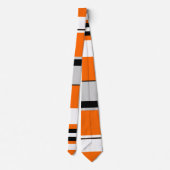 Levendig Sinaasappel, wit, zwart en gestreept Stropdas (Achterkant)