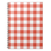 Levendig Sinaasappel & Witte Gingham Patroon Notit Notitieboek (Voorkant)