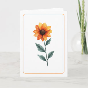 Levendig Sinaasappel Zonnebloem Blank Gevouwen Gro Kaart