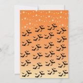 Levendig Sinaasappel Zwart Haunted House Halloween Kaart (Achterkant)