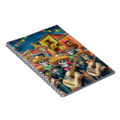 Levendig Skelet Mariachi Band Día de Los muertos Notitieboek (Rechterzijde)