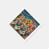 Levendig Skelet Mariachi Band Día de Los muertos Servet (Hoek)