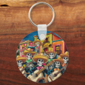 Levendig Skelet Mariachi Band Día de Los muertos Sleutelhanger (Voorkant)