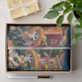 Levendig Skelet Mariachi Band Día de Los muertos Tissuepapier (Geschenk)