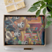 Levendig Skelet Mariachi Band Día de Los muertos Tissuepapier (Geschenk)