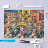 Levendig Skelet Mariachi Band Día de Los muertos Tissuepapier (Craft)