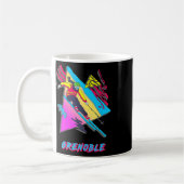Levendig skidesign met Grenoble-tekst ski Koffiemok (Links)
