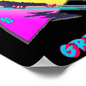 Levendig skidesign met grenoble tekst ski poster (Hoek)